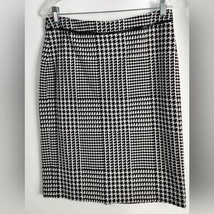 Talbots Black and White Houndstooth Pencil Skirt Size 8